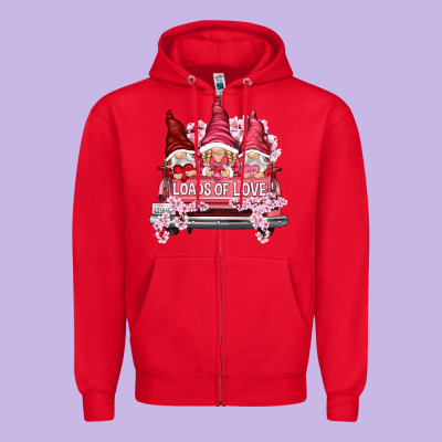 Loads Of Love With Flowers Valentine's Day Zipper Hoodie Designed By Howdyjamesfarm