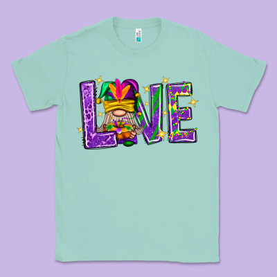 Mardi Gras Love With Gnome Classic Tee Designed By Bundleandbundleshop