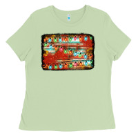 Matcha christmas serape sunflower background Ladies Tee - Jasminsmagicworld
