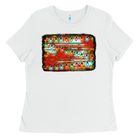 White christmas serape sunflower background Ladies Tee - Jasminsmagicworld