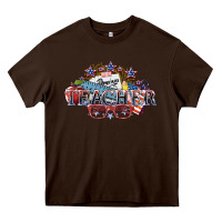 Chocolate Brown american teacher Heavy Core Tee - NancyCooperArtShop