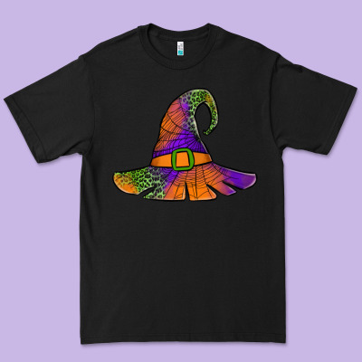 Spider Web Witch Hat Premium Tee Designed By Jasminsmagicworld