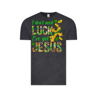 Vintage Black I Don't Need Luck I've Got Jesus St. Patricks Vintage Tee - BundleAndBundleShop