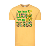 Vintage Mustard I Don't Need Luck I've Got Jesus St. Patricks Vintage Tee - BundleAndBundleShop