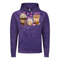 Cloud Purple cat coffee cups with paw bbs Vintage Hoodie - BundleAndBundleShop