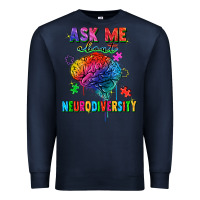 Navy Ask me about neurodiversity Premium Sweatshirt - FaDigitalArtStudio