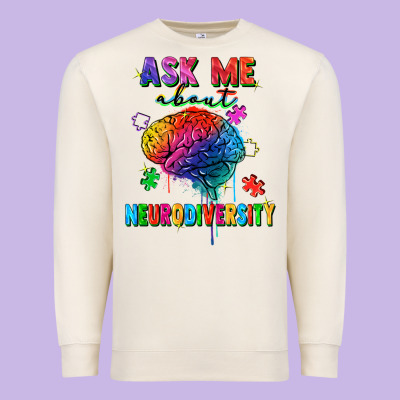Ask Me About Neurodiversity Premium Sweatshirt Designed By Fadigitalartstudio