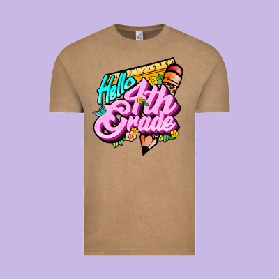 Hello 4th Grade Vintage Tee Designed By Jahusdesignshop
