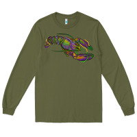 Army Green mardi gras lobster Long Sleeve Tee - RanaPortraitStore