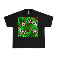 Black soccer gnomes and hearts seamless pattern Urban Heavy Tee - BundleAndBundleShop