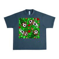 Midnight Navy soccer gnomes and hearts seamless pattern Urban Heavy Tee - BundleAndBundleShop