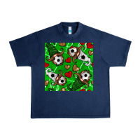 Navy soccer gnomes and hearts seamless pattern Urban Heavy Tee - BundleAndBundleShop