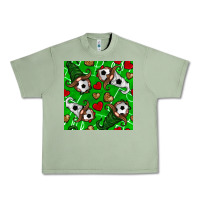 Oil Green soccer gnomes and hearts seamless pattern Urban Heavy Tee - BundleAndBundleShop
