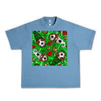 Pebble Blue soccer gnomes and hearts seamless pattern Urban Heavy Tee - BundleAndBundleShop