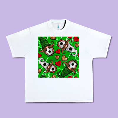 Soccer Gnomes And Hearts Seamless Pattern Urban Heavy Tee Designed By Bundleandbundleshop