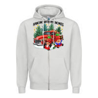 Dove Grey hanging with my gnomies Zipper Hoodie - CowGirlArtShop