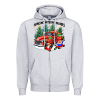Heather Grey hanging with my gnomies Zipper Hoodie - CowGirlArtShop