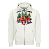 Oatmeal Heather hanging with my gnomies Zipper Hoodie - CowGirlArtShop