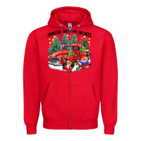 Red hanging with my gnomies Zipper Hoodie - CowGirlArtShop