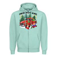 Seafoam hanging with my gnomies Zipper Hoodie - CowGirlArtShop