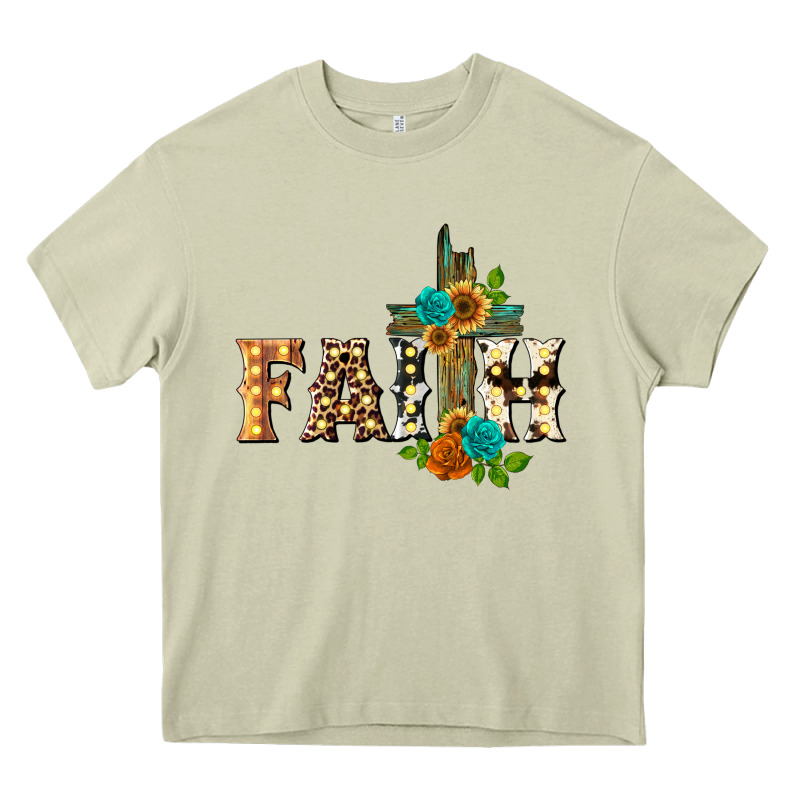 Faith With Cross Heavy Core Tee by BarkalooDesign | Teevron