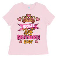 Bubblegum Pink world's best grandma ever Ladies Tee - Jasminsmagicworld