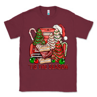 Burgundy Tis The Season Christmas Cakes Truck Classic Tee - BundleAndBundleShop