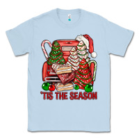 Dusty Blue Tis The Season Christmas Cakes Truck Classic Tee - BundleAndBundleShop