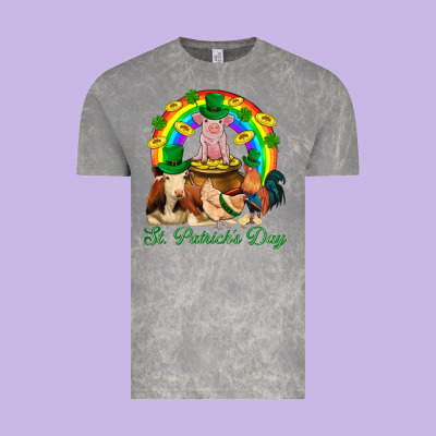 St. Patrick's Day Farm Animal Png Vintage Tee Designed By Bundleandbundleshop