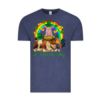 Vintage Denim St. Patrick's Day Farm Animal Png Vintage Tee - BundleAndBundleShop