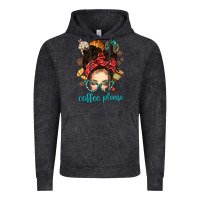 Vintage Black coffee please messy bun with coffee bean bbs Vintage Hoodie - BundleAndBundleShop