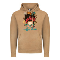 Vintage Camel coffee please messy bun with coffee bean bbs Vintage Hoodie - BundleAndBundleShop