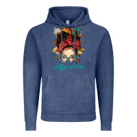 Vintage Denim coffee please messy bun with coffee bean bbs Vintage Hoodie - BundleAndBundleShop
