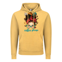 Vintage Mustard coffee please messy bun with coffee bean bbs Vintage Hoodie - BundleAndBundleShop