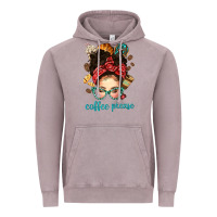 Vintage Zinc coffee please messy bun with coffee bean bbs Vintage Hoodie - BundleAndBundleShop