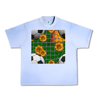 Grape Ice soccer balls and sunflowers with goal nets seamless pattern Urban Heavy Tee - BundleAndBundleShop