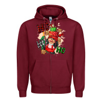 Burgundy ho ho ho girl gnome Zipper Hoodie - CowGirlArtShop