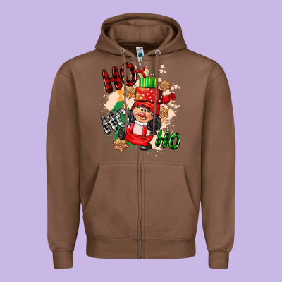Ho Ho Ho Girl Gnome Zipper Hoodie Designed By Cowgirlartshop