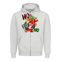 Dove Grey ho ho ho girl gnome Zipper Hoodie - CowGirlArtShop