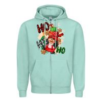 Seafoam ho ho ho girl gnome Zipper Hoodie - CowGirlArtShop