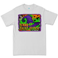 Dove Grey Witch's Hat 100 That Witch Premium Tee - Jasminsmagicworld