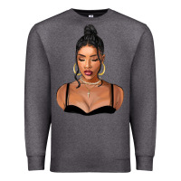 Charcoal Heather black woman Premium Sweatshirt - FaDigitalArtStudio