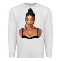 Oatmeal Heather black woman Premium Sweatshirt - FaDigitalArtStudio