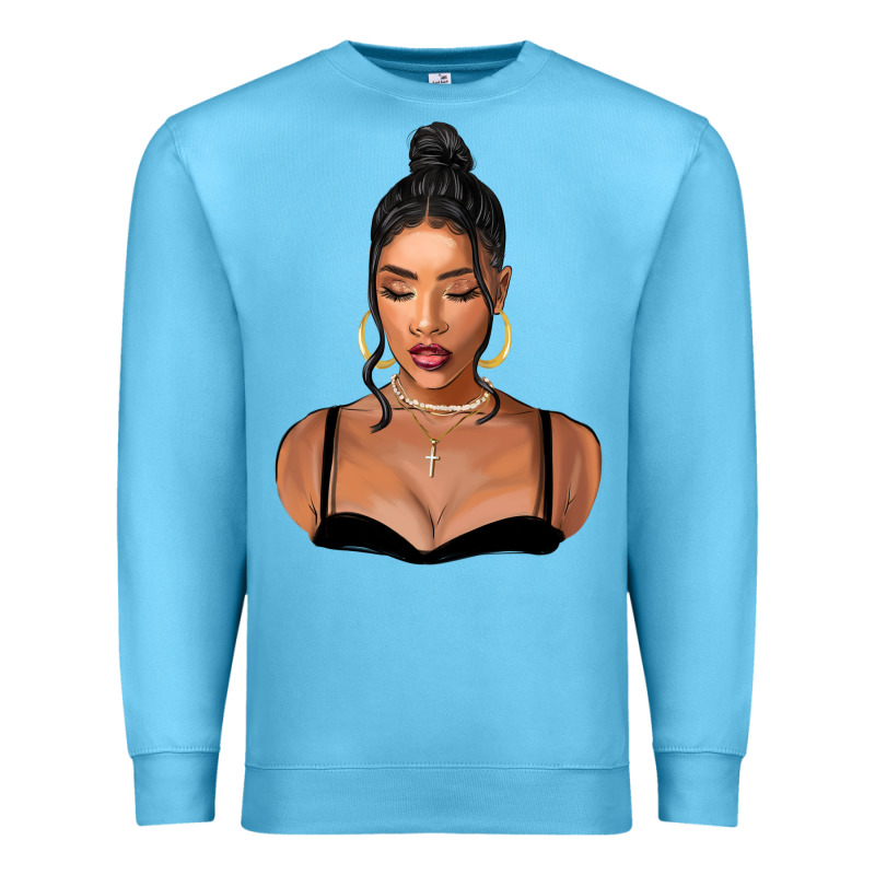 Black Woman Premium Sweatshirt by FaDigitalArtStudio | Teevron