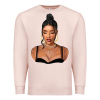 Pale Pink black woman Premium Sweatshirt - FaDigitalArtStudio