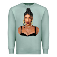 Seafoam black woman Premium Sweatshirt - FaDigitalArtStudio