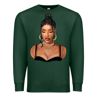 Sports Green black woman Premium Sweatshirt - FaDigitalArtStudio