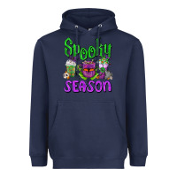 Navy Spooky Season Coffee Cups Heavyweight Hoodie - FaDigitalArtStudio