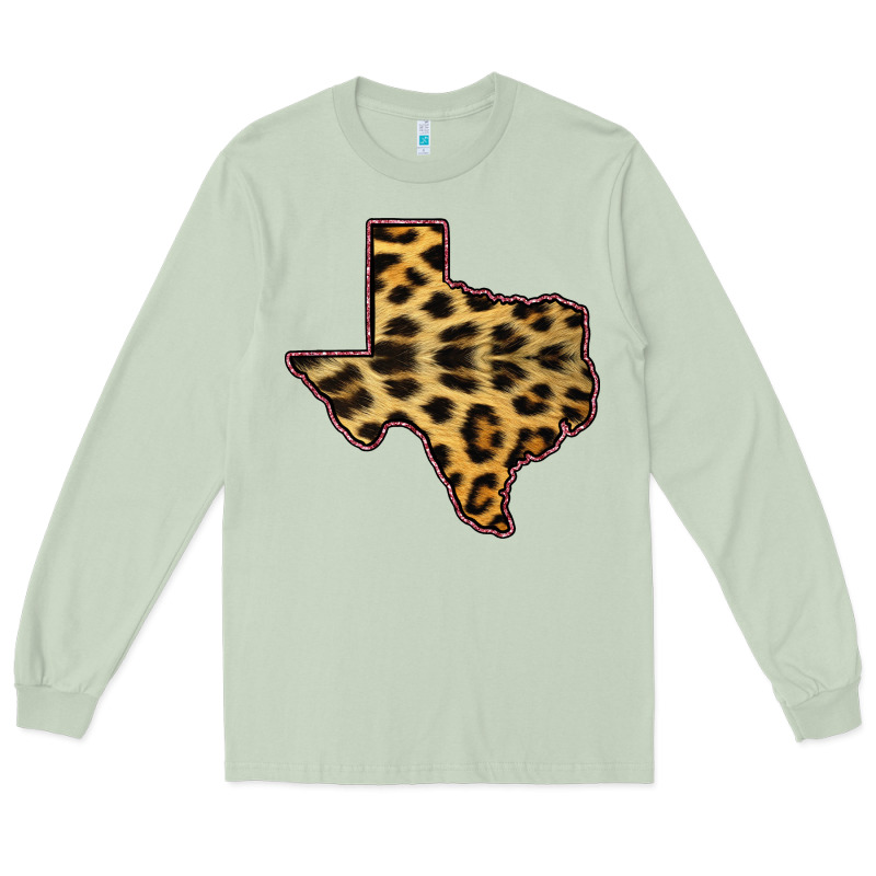 Western Texas Map Leopard Pattern Long Sleeve Tee by Bettercallsaul | Teevron