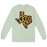 Matcha Western Texas Map Leopard Pattern Long Sleeve Tee - Bettercallsaul
